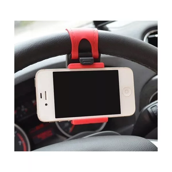 Univerzális kormányra szerelhető telefontartó autós navigációhoz és hands-free hívásokhoz