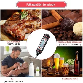  Digitális Maghőmérő és Konyhai Ételhőmérő Pontos Főzési Hőmérséklet Mérő Eszköz