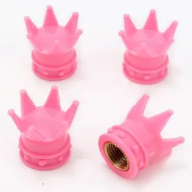   KING Korona Kialakítású Pink Szelepsapka Autóhoz és Kerékpárhoz