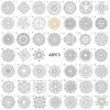 Mandala stencil készlet, 48 darabos rajzsablon csomag kreatív alkotáshoz