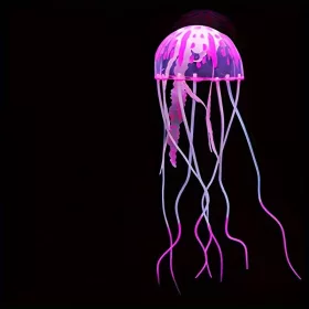   Fluoreszkáló világító szilikon medúza akvárium dekoráció Kék színben