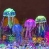 Fluoreszkáló világító szilikon medúza akvárium dekoráció Kék színben