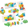 3D-s Montessori fa puzzle játék gyerekeknek - Dínó 1 témájú fejlesztő játék