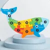 3D-s Montessori fa puzzle játék gyerekeknek - Dínó 1 témájú fejlesztő játék