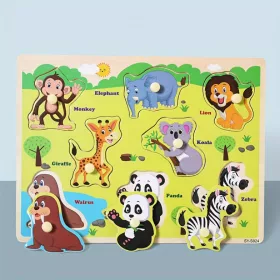   Montessori fejlesztő fa puzzle játék Járművek gyerekeknek 1