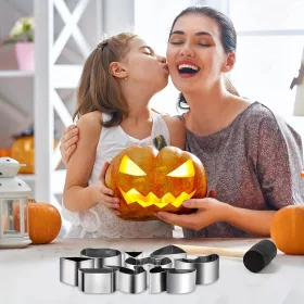   Rozsdamentes acél Halloween tökfaragó készlet - Tartós és Precíz Eszközök Ünnepi Díszítéshez