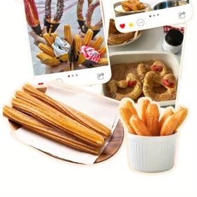   Rozsdamentes acél tésztaadagoló és kézi churros készítő több fúvókával - sokoldalú tésztaprés spanyol churroshoz és latin süteményekhez