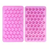 55 lyukú 3D mini szív szilikon jégkocka és csokoládé fondant forma, tészta zselé keksz sütő és torta díszítő eszközök