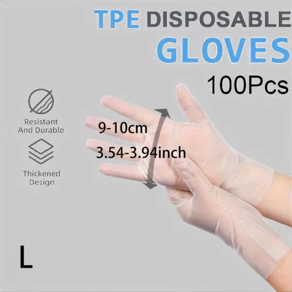 100db Eldobható Latex Kesztyű Higiéniai Használatra, 100db-S