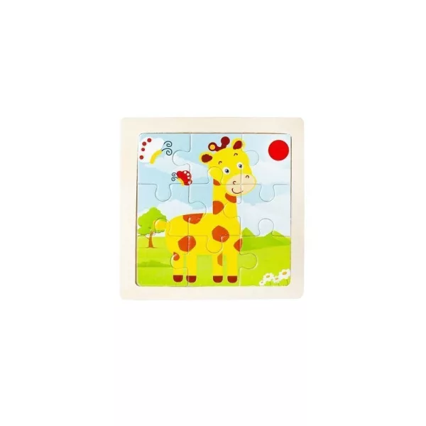 Állatos, 9 darabos fa puzzle gyerekeknek - Fejlesztő játék szett (4db)