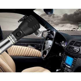   Napelemes zseblámpa biztonsági öv vágóval/ablaktörővel