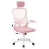 Ergonomikus irodai szék deréktámasszal és fejtámlával, rózsaszín