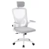 Ergonomikus irodai szék deréktámasszal és fejtámlával, szürke