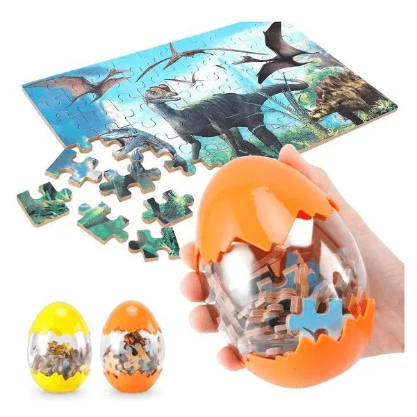 Dinós puzzle tojásban