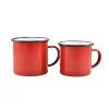 Zománcozott bögre 8 cm 360 ml piros-fehér