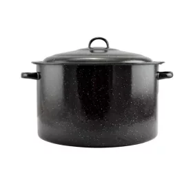 Zománcozott Lábas fedővel 36 cm 20 liter fekete