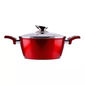   Perfect Home Red Line tapadásmentes alumínium lábas üvegfedővel 22cm, 2.6L, indukciós
