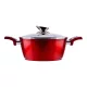 Perfect Home Red Line tapadásmentes alumínium lábas üvegfedővel 22cm, 2.6L, indukciós