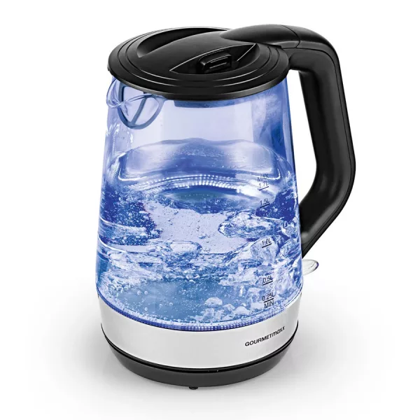 Maxx-world Gourmetmaxx üveg vízforraló, rozsdamentes acél, fekete, 1,7L, 2200W