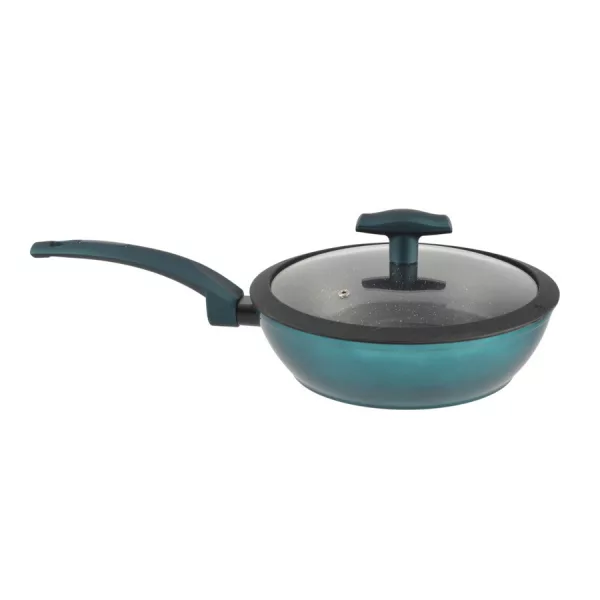 Sea Line tapadásmentes alumínium wok üvegfedővel, indukciós, 24cm