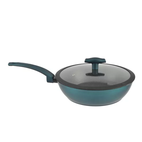 Sea Line tapadásmentes alumínium wok üvegfedővel, indukciós, 28cm