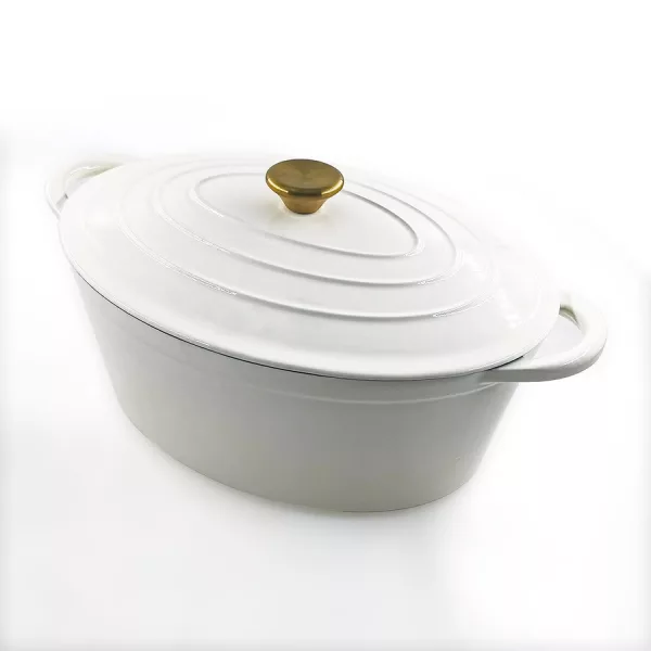 Perfect Home zománcozott öntöttvas ovális kacsasütő 30cm 4.2L fehér