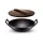 Öntöttvas wok hagyományos kínai fa fedővel 36,5 cm 11813