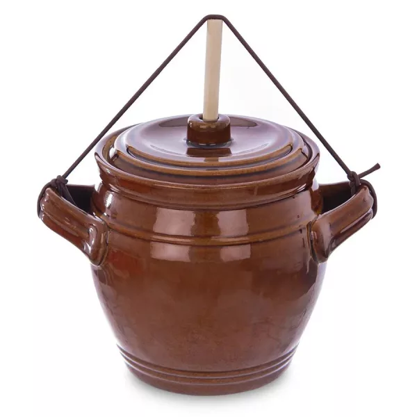 Orion mázas agyag fermentáló edény, barna, 1,3 l