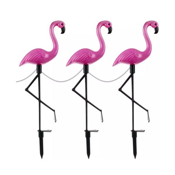 Napelemes Flamingó kertilámpa (3 db)