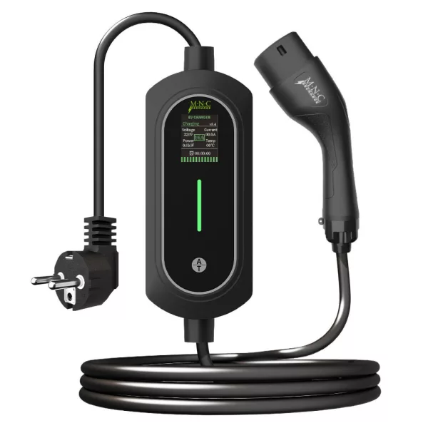 MNC EVSE Type2 elektromos autó töltőállomás táskával, 5 m, max. 3,5 kW, 1 x 16A, 110-240V AC