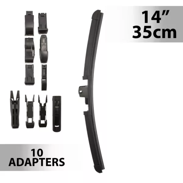 Carguard ablaktörlő 14"/35 cm, 10 db adapterrel