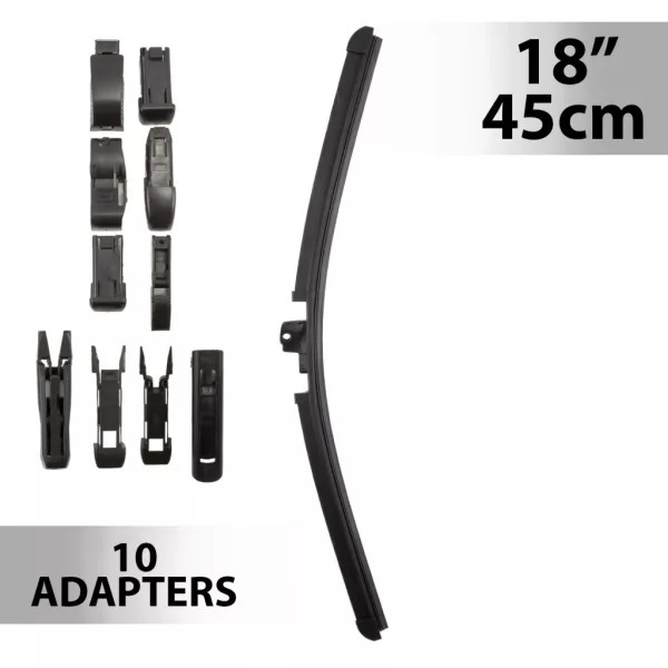Carguard ablaktörlő 18"/45 cm, 10 db adapterrel