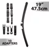 Carguard ablaktörlő 19"/47,5 cm, 10 db adapterrel