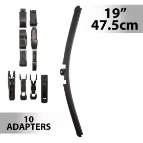 Carguard ablaktörlő 19"/47,5 cm, 10 db adapterrel