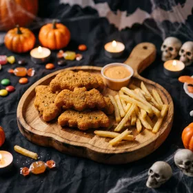   Bewello halloweeni fa kínáló tál fogantyúval, tök mintás, 26,5 x 20 x 1,5 cm
