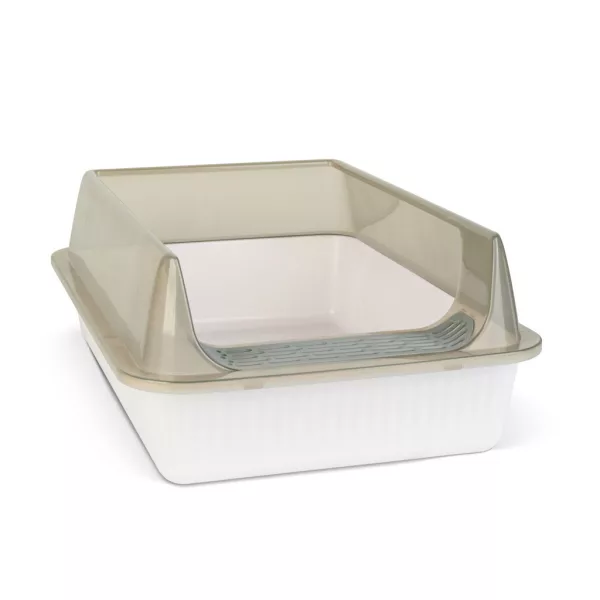 Macskaalom doboz 51 x 35 x 10 cm, fehér-szürke