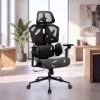BeMaDa TitanMesh Pro irodai forgószék oldalpárnával, fekete, 119 x 72 x 73 cm