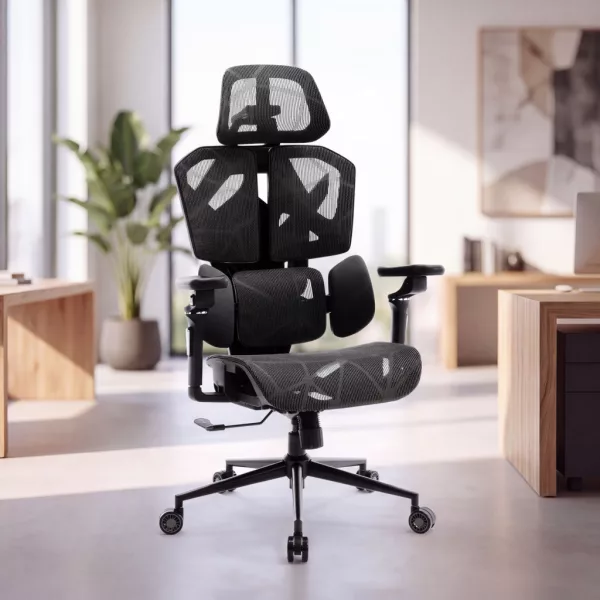 BeMaDa TitanMesh Pro irodai forgószék oldalpárnával, fekete, 119 x 72 x 73 cm