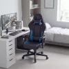 BeMaDa TitanForce gamer szék párnával, fekete/kék, 122 x 65 x 53 cm