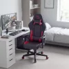 BeMaDa TitanForce gamer szék párnával, fekete/piros, 122 x 65 x 53 cm