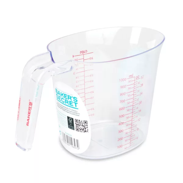 Baker's Secret átlátszó műanyag mérőpohár 1000 ml