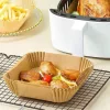 Bewello air fryer sütőpapír olaj nélküli sütőhöz, négyzet, 20 cm, 50 db/csomag