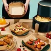 Bewello air fryer sütőpapír olaj nélküli sütőhöz, négyzet, 23 cm, 50 db/csomag