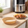 Bewello air fryer sütőpapír olaj nélküli sütőhöz, kör, 20 cm, 50 db/csomag