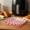 Bewello air fryer sütőpapír olaj nélküli sütőhöz, kockás, négyzet, 20 cm, 50 db/csomag