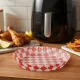 Bewello air fryer sütőpapír olaj nélküli sütőhöz, kockás, kör, 20 cm, 50 db/csomag