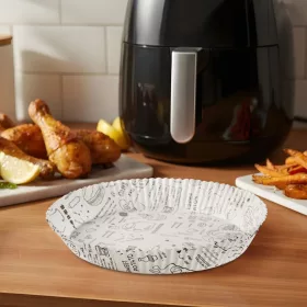   Bewello air fryer sütőpapír, mintás, kör, 20 cm, 50 db/csomag