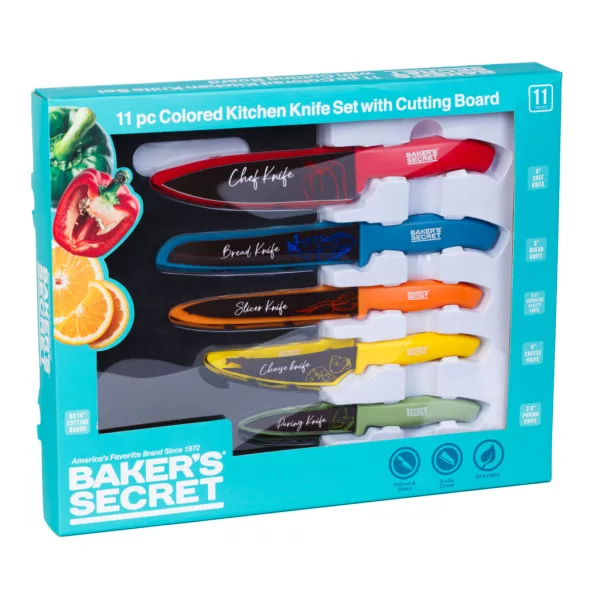 Baker's Secret 11 darabos színes konyhai késkészlet