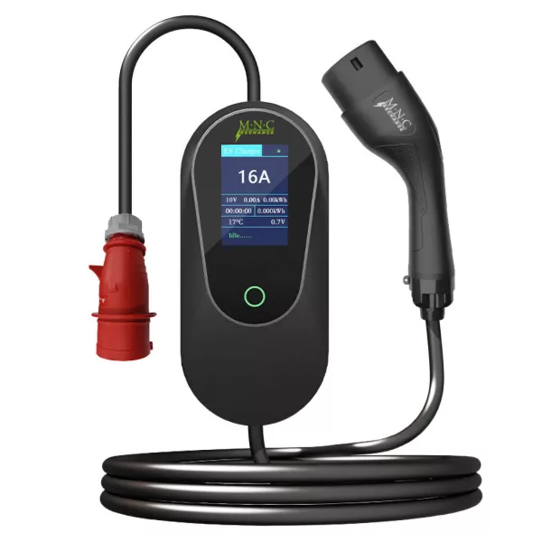MNC EVSE Type2 elektromos autó töltőállomás táskával, 5 m, max. 11 kW, 3 x 16A, 400V AC
