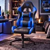 BeMaDa gamer szék fejtámlával és deréktámasszal, kék, 72 x 52 cm / 50 x 44 cm